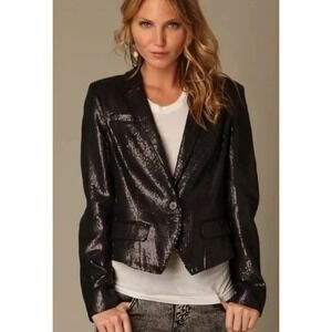 Free People Black Sequin Blazer SZ: 12